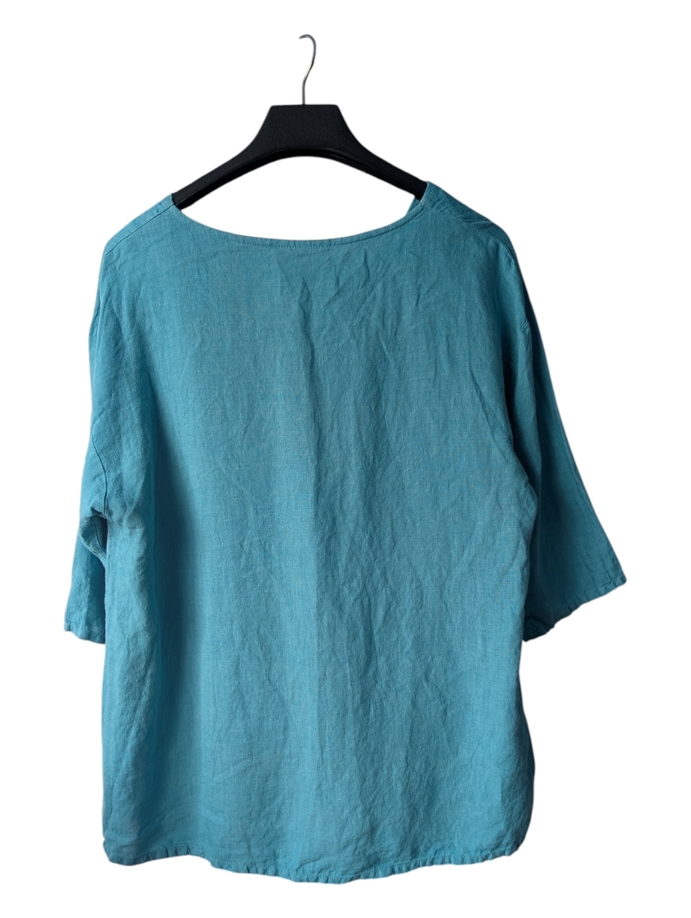 Bryn Walker blue Judy linen kangaroo pocket top 3/4 sleeves size XS - Picture 2 of 5